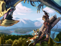 I was SO HYPE for Monster Hunter World and incredibly inspired by the soundtrack. This was an enjoyable piece to practice with. I really want to continue working on my backgrounds! If you’re thinking about getting the game, I highly recommend it! ^u^