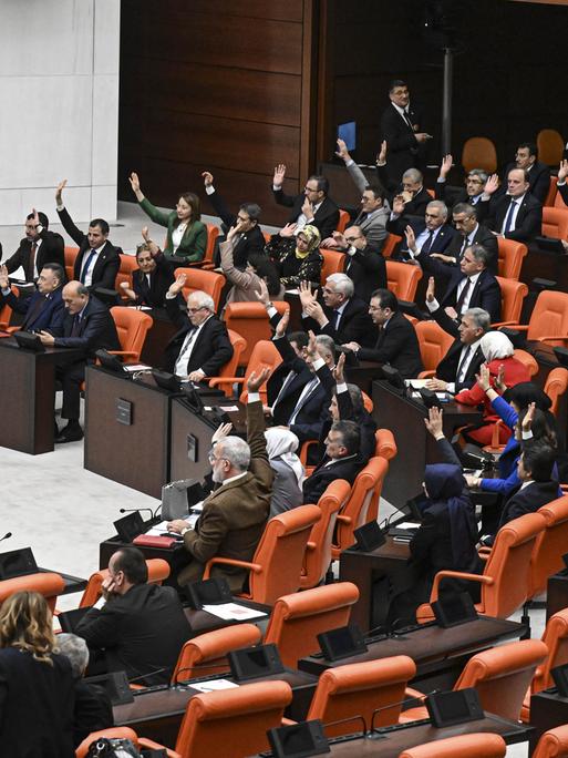 Blick ins türkische Parlament in Ankara.