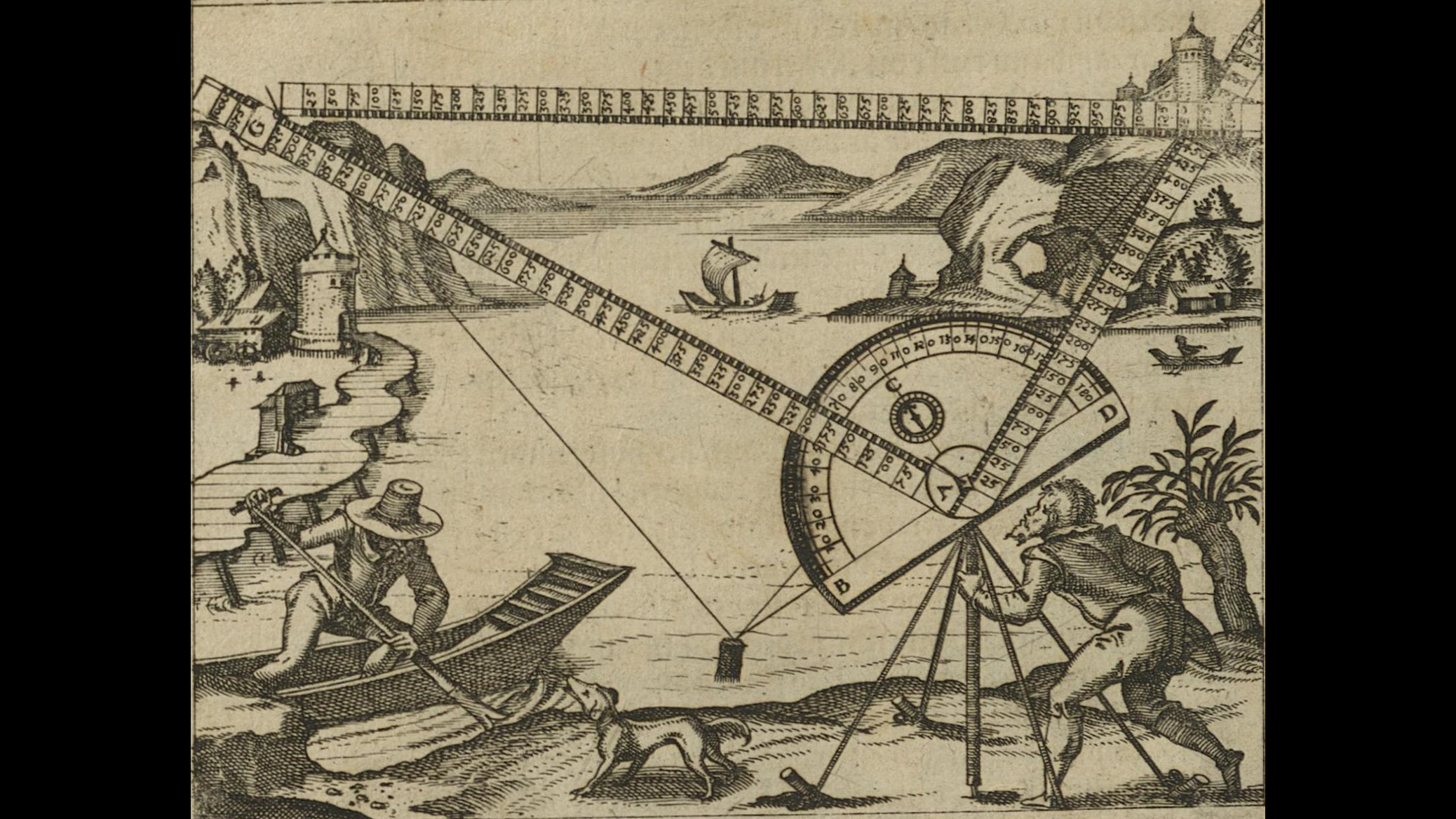 surveying with a geometrical instrument, illustration