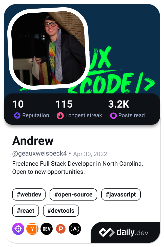 Andrew's Dev Card