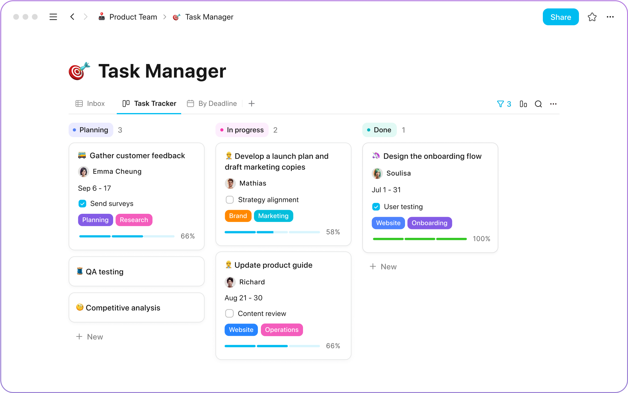 AppFlowy Kanban Board for To-dos