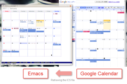 Google Calendar and calfw-ical