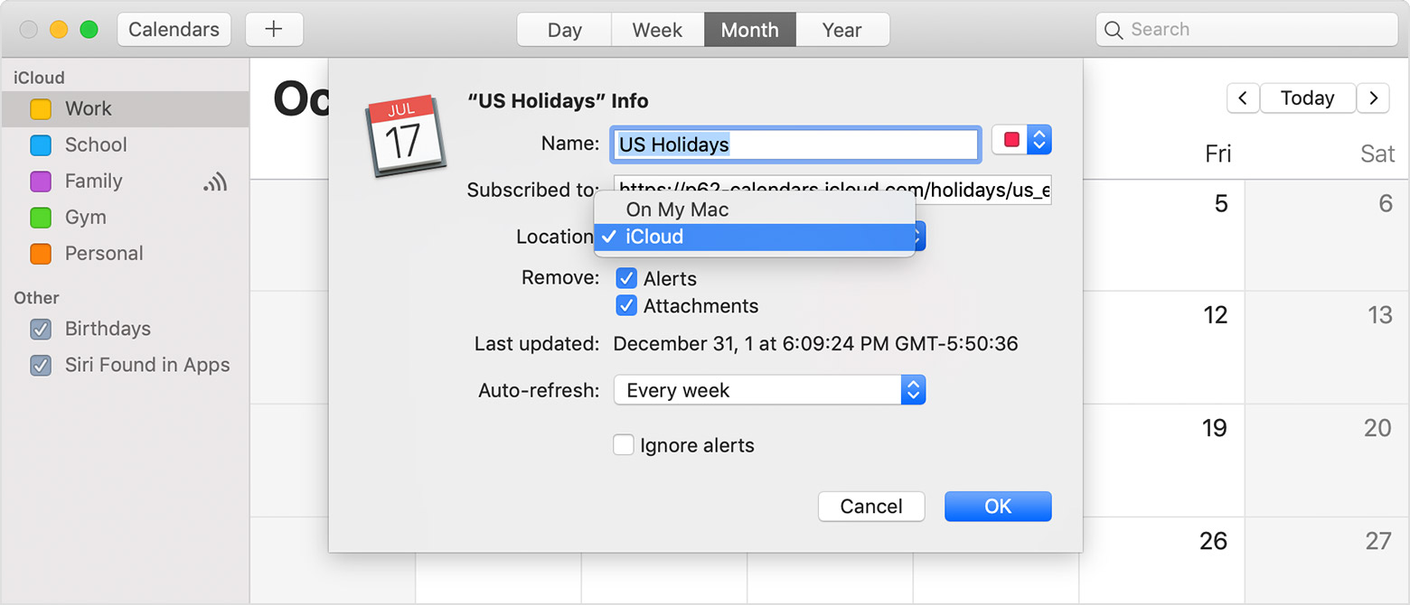 US Holidays Info setting within iCloud calendar