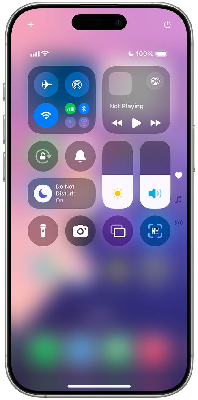 In iOS 18, you can turn a Focus setting on and off from your Control Center.