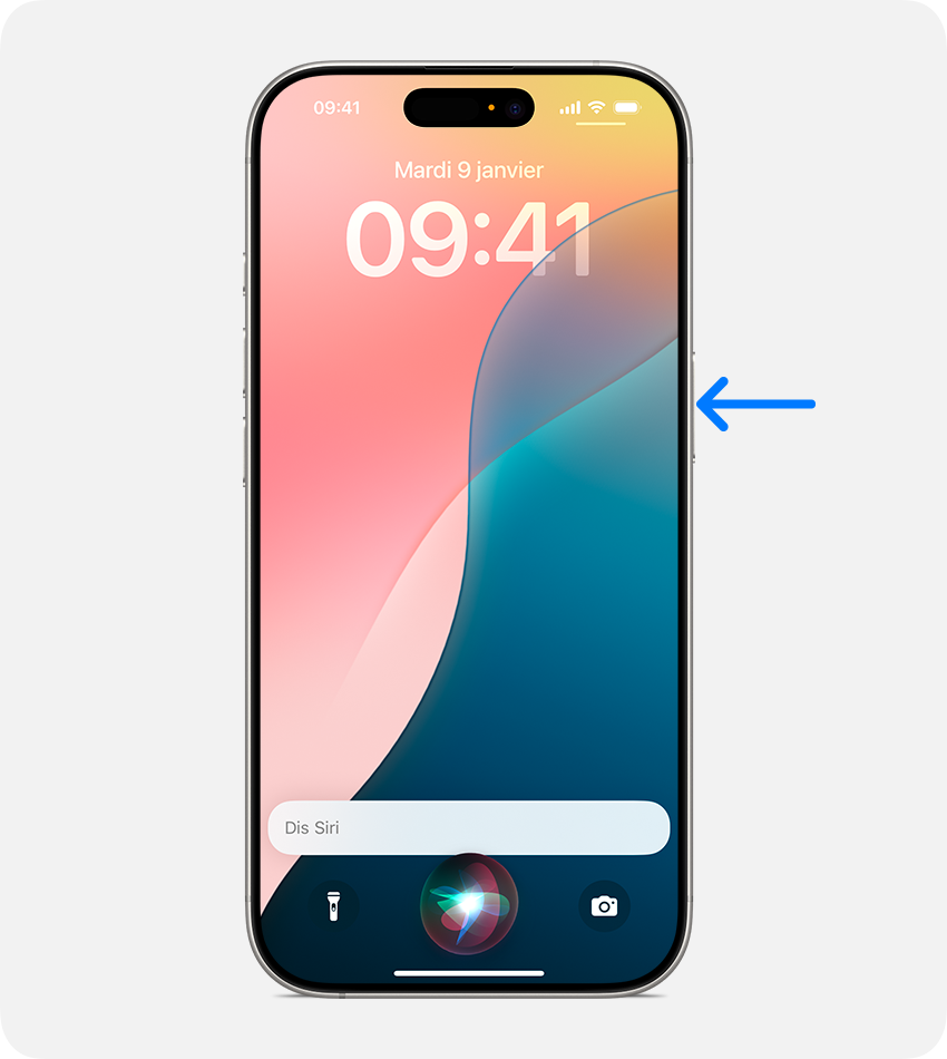 Appuyez sur le bouton latéral de l'iPhone pour attirer l'attention de Siri