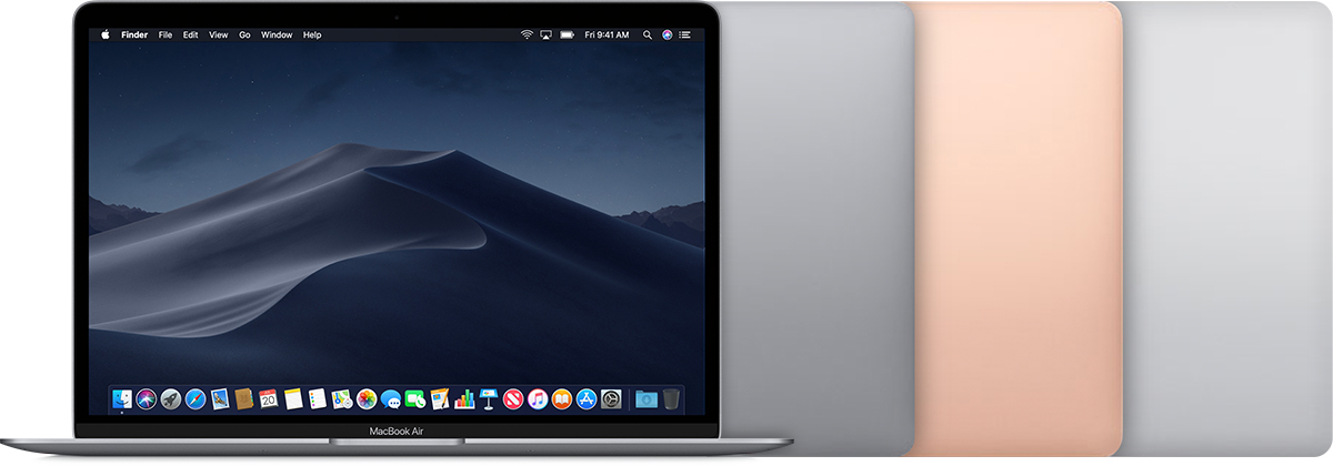 Front of MacBook Air (Retina, 13-inch, 2019).