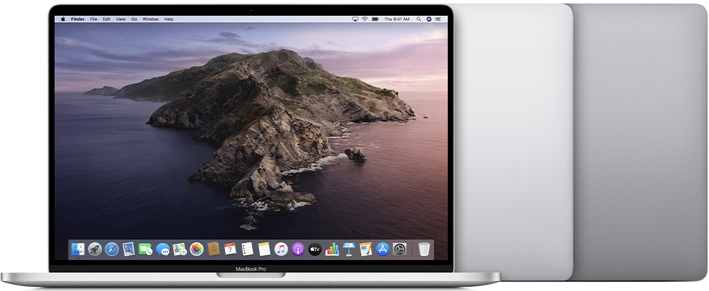 MacBook Pro (16-inch, 2019) in Silver and Space Gray.