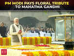 PM Modi pays floral tribute to Mahatma Gandhi on...:Image