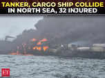 Image for Oil tanker and cargo ship collide off UK coast, 32 injured