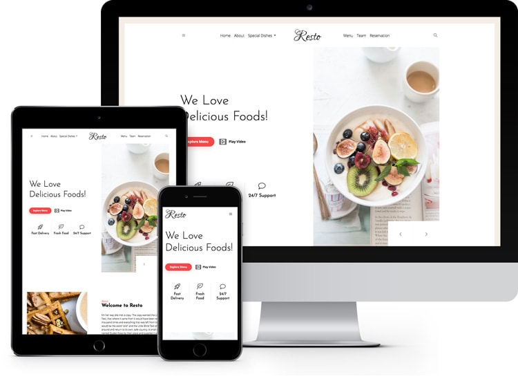 Resto: Free Responsive Bootstrap 4 Template for Restaurants