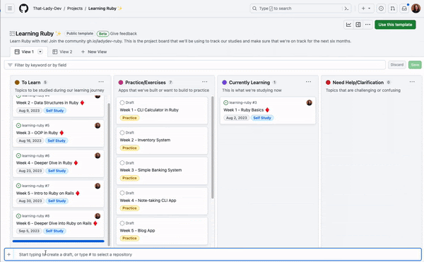 Adding an issue to a project board