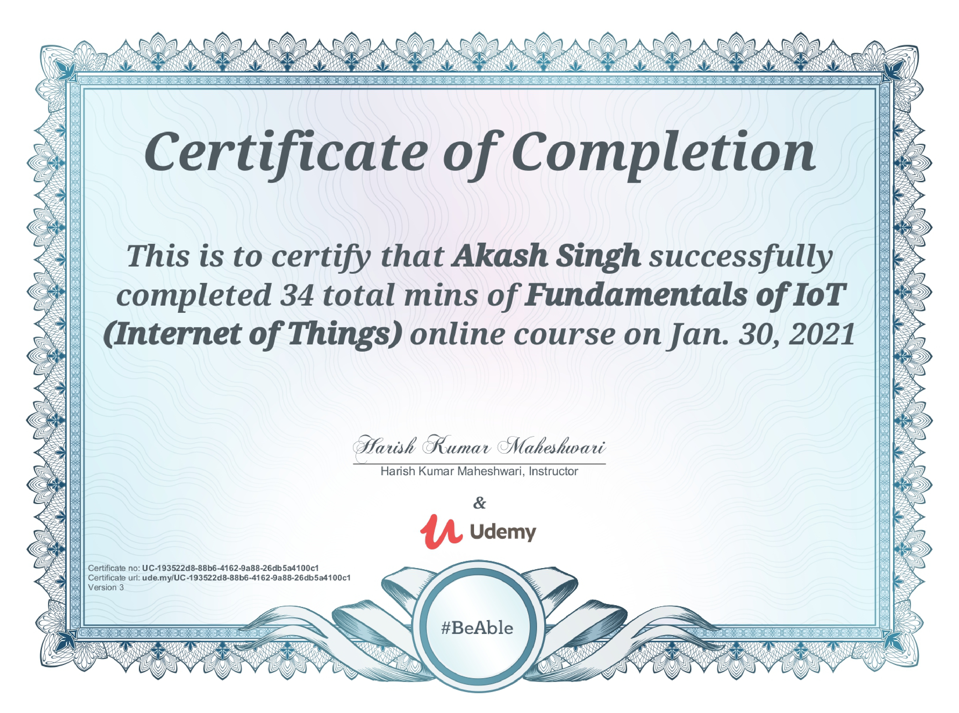 Certificate