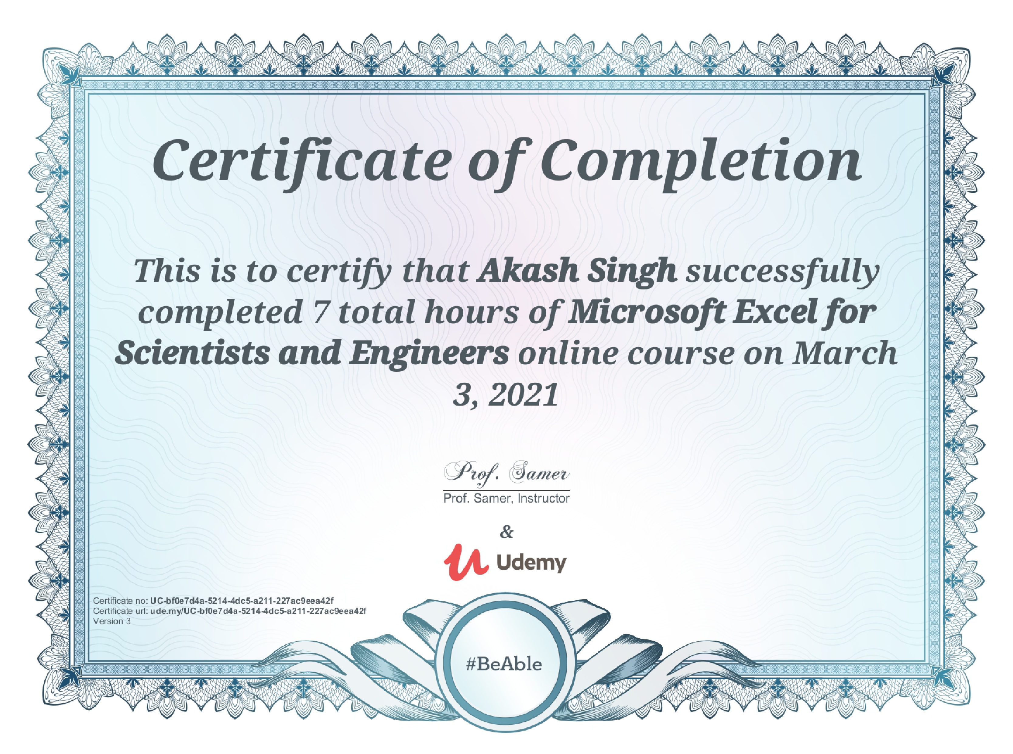 Certificate