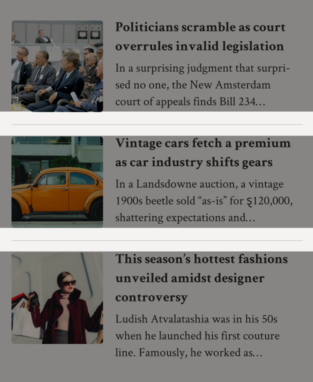 Close-up showing the thin dividers between stories on mobile