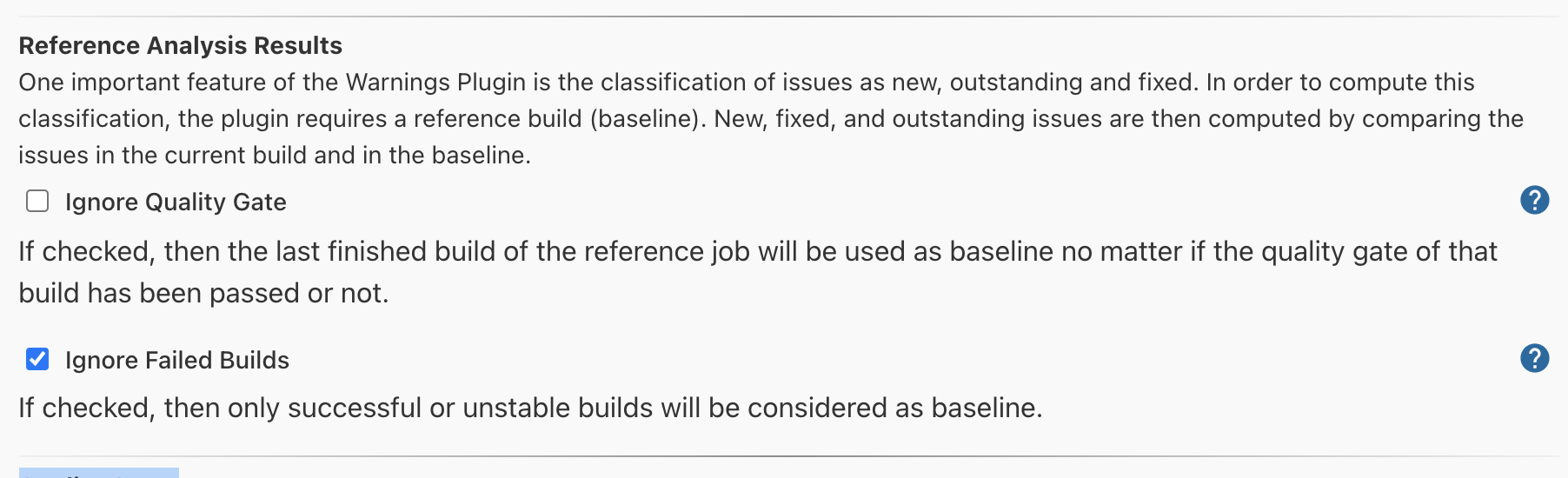 reference build configuration