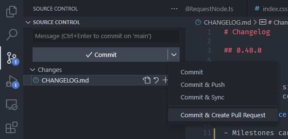 Commit and Create Pull Request action