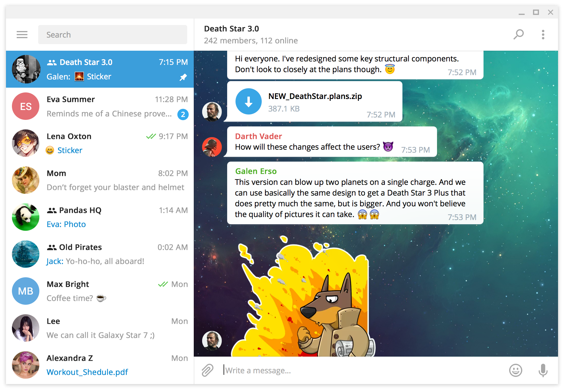 Preview of Telegram Desktop