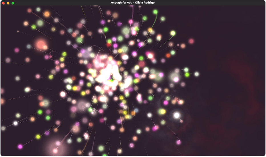 The Music visualizer window.