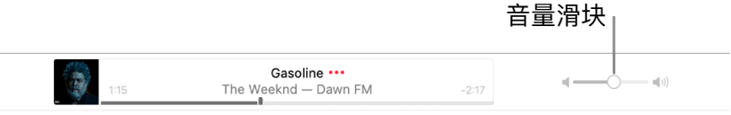 音量滑块。