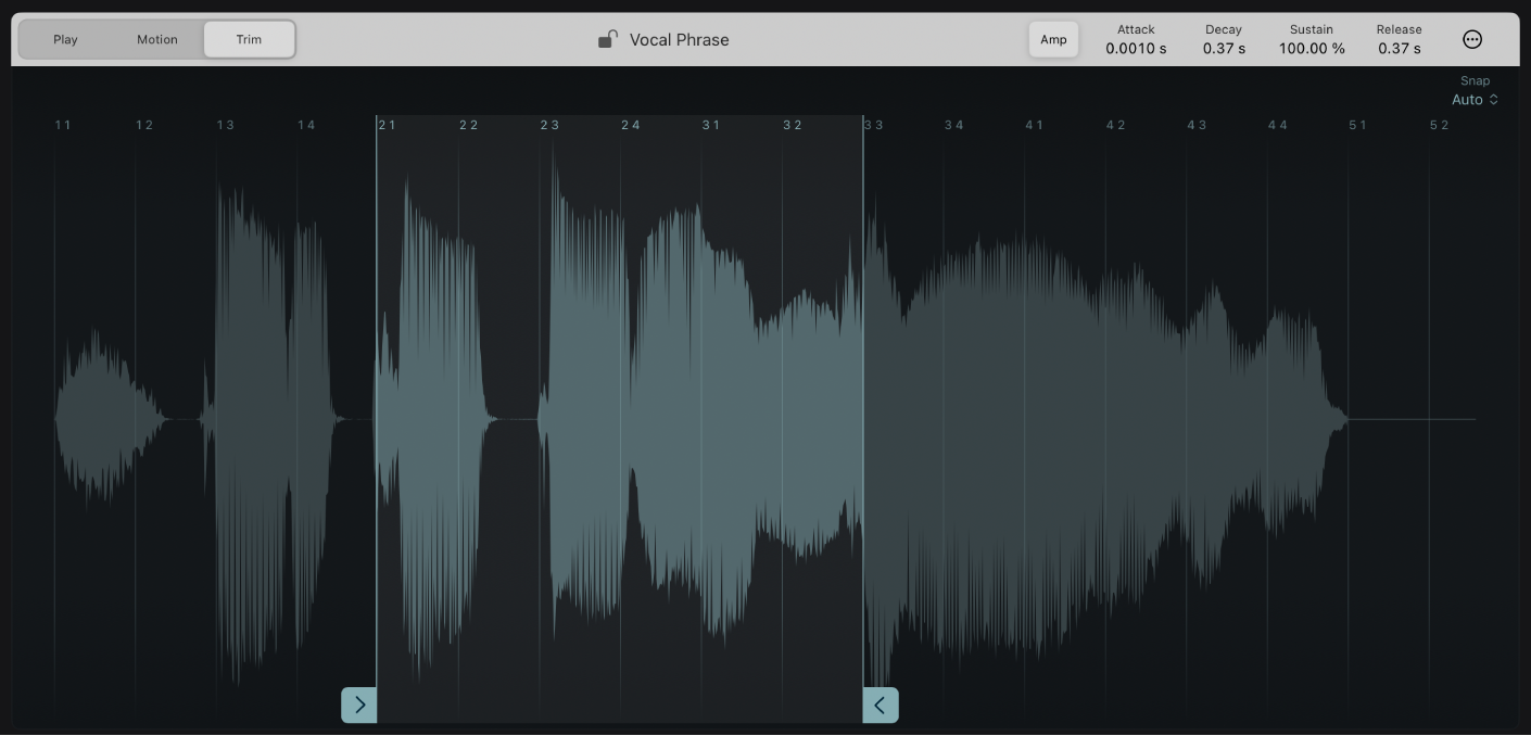 図。Sample Alchemyのトリムモード。