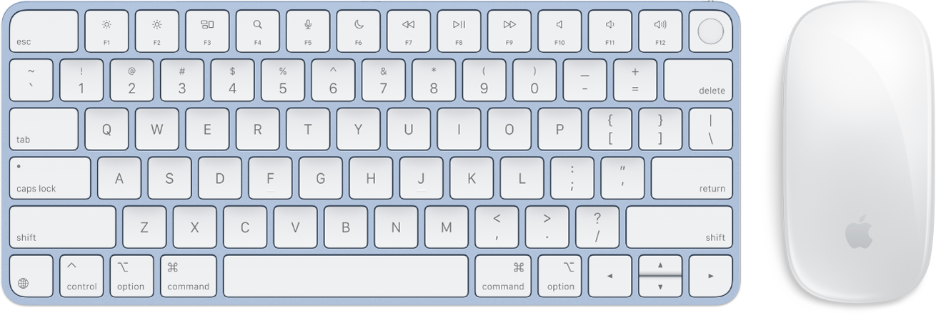 „Magic Keyboard“ su „Touch ID“ ir „Magic Mouse“.