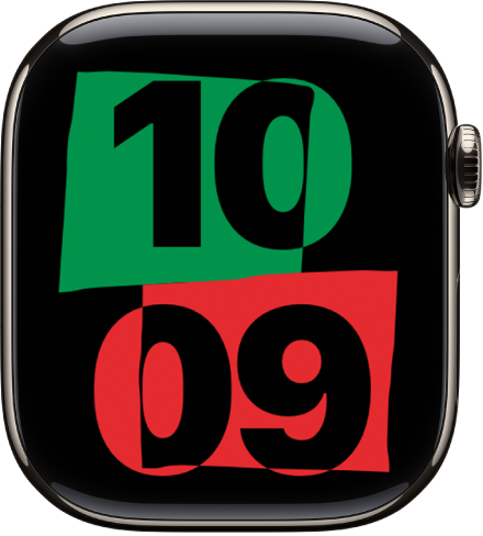 The Unity watch face showing the current time in the center of the screen.