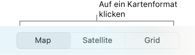 Tasten „Karte“, „Satellit“ und „Gitter“