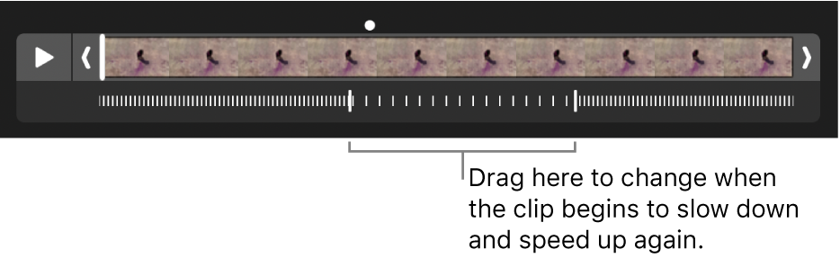 A slow-motion video with handles you can drag to change where the video slows down and speeds up again.