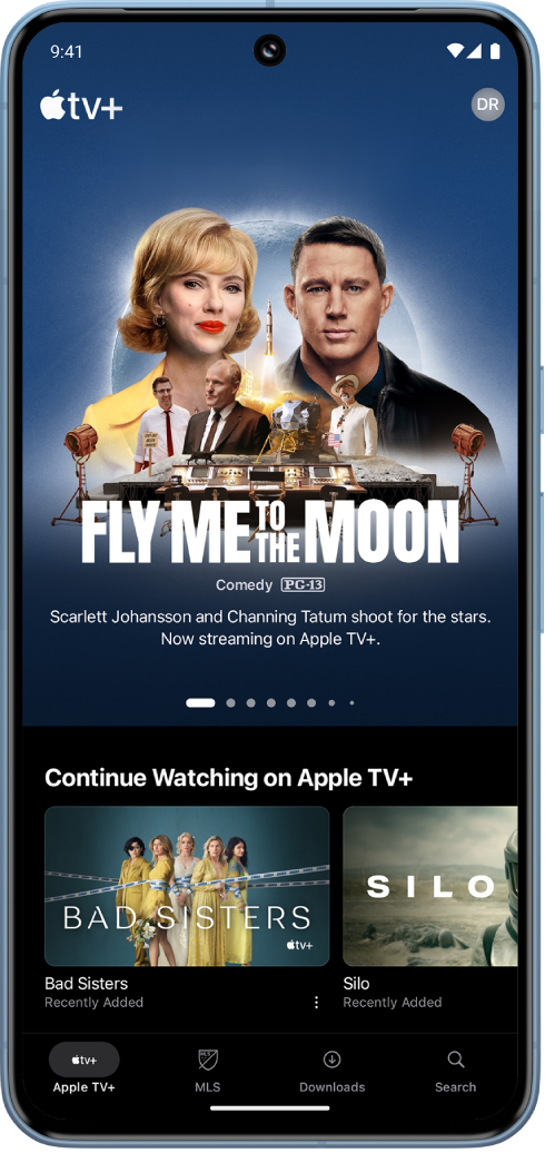 Android device showing Apple TV app