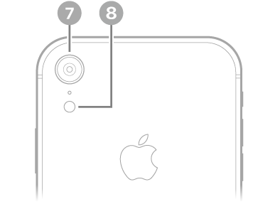 El reverso del iPhone XR. La cámara trasera y el flash están en la esquina superior izquierda.