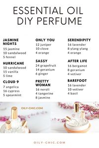 Decadent DIY essential oil perfume blends you’ve got to try! Get them in a printable chart.