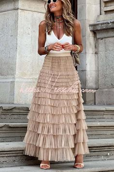 Tulle Skirt Outfits, Womens Tulle Skirt, Tule Rok, Gonna In Tulle, White Dress Formal, Tulle Maxi Skirt, Maxi Rok, Flowy Design, Long Skirts For Women