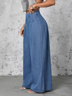 Wide Leg Denim Pants, Moda Denim, Plus Size Mini Dresses, Classy Casual Outfits, Classy Casual, Mode Inspo, Plus Size Maxi Dresses, Modest Fashion Outfits, Looks Chic