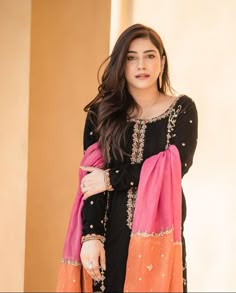 Black Suit With Dupatta Combination, Black Eid Outfits, Black Suit With Colourful Dupatta, Semi-stitched Black Unstitched Suit For Eid, Black Dress Combination, Black Unstitched Suit With Intricate Embroidery For Eid, Festive Semi-stitched Black Lawn Suit, Shopping Snap, Long Sleeve Vintage Dresses