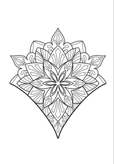 a black and white drawing of a flower