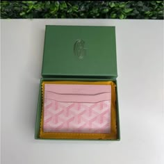 Goyard Saint-Sulpice Card Holder - Pink Pink Goyard Card Holder, Pink Goyard Wallet, Pink Goyard Bag, Pink Goyard Tote, Goyard Purse, Pink Goyard, Goyard Accessories, Goyard Card Holder, Pink Card Holder