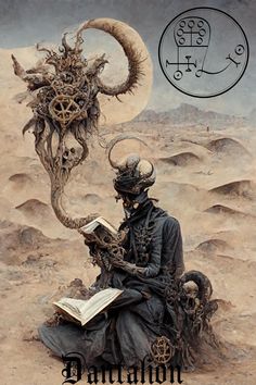 a man sitting on top of a pile of dirt next to an animal and a book