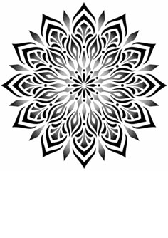 a black and white flower design on a white background