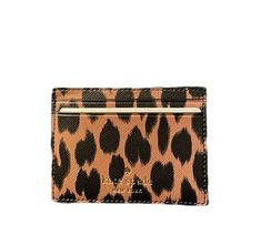 Brand new! Smoke free home USD MRSP $89.00 Introducing the Kate Spade Schuyler Small Slim Card Holder in a stylish Leopard print. This card wallet is perfect for the modern woman on-the-go who needs to keep her daily essentials organized. It features several credit card slots and is made from high-quality leather material. The wallet also showcases the iconic Kate Spade logo, and its compact size makes it easy to carry in any purse or pocket. With its fun animal print and durable construction, this card holder is the perfect accessory for any fashion-savvy woman. Kate Spade Logo, Spotted Animals, Spade Logo, Daily Essentials, High Quality Leather, Leather Material, Card Case, Card Wallet