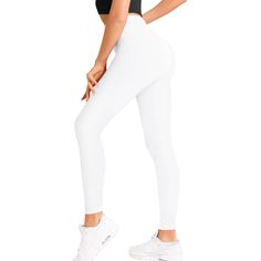 PRICES MAY VARY. SOFT FABRIC, PROVIDING EXTRA COMFORT FEELING - Our Leggings for Women Pack are made of 90% Polyester and 10% Spandex. 100% opaque fabric and no side seam design are more comfortable. PREMIUM STRETCHY WOMENS LEGGINGS - The super stretchy fabric will give you an ample amount of coverage to wrap around buttocks, safely caress every inch of your skin.You will always enjoy the feeling of softness and comfort as our Yoga Pantsfitting your every move when walking or running. CLASSICAL Slim Yoga, Cross Leggings, White Spandex, My Christmas List, White Leggings, Yoga Pants Women, Running Leggings, Womens Leggings, Leggings For Women