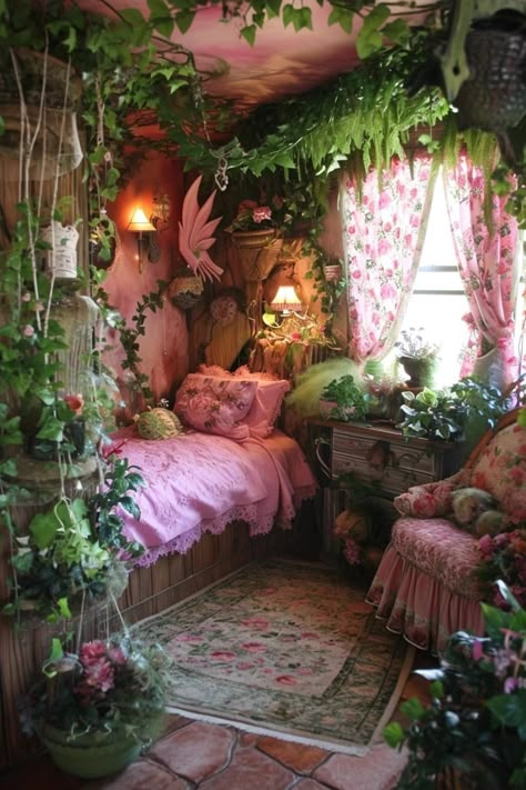 25 Magical Fairy Bedroom Ideas for a Touch of Whimsy Fairy Bedroom, Fairy Room, Lots Of Plants, Dream Bedroom Inspiration, Cute Rooms, Bedroom Stuff, Cool Room, Cute Bedroom, Cute Bedroom Decor