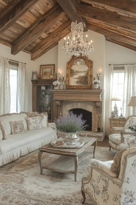 29 Vintage Home Decor Ideas That Never Go Out of Style 15 Beige Family Room, French Living Room, French Country Homes, French Country Decorating Living Room, French Living Rooms, Provincial Home, French Country Living, French Country Living Room, French Country Design