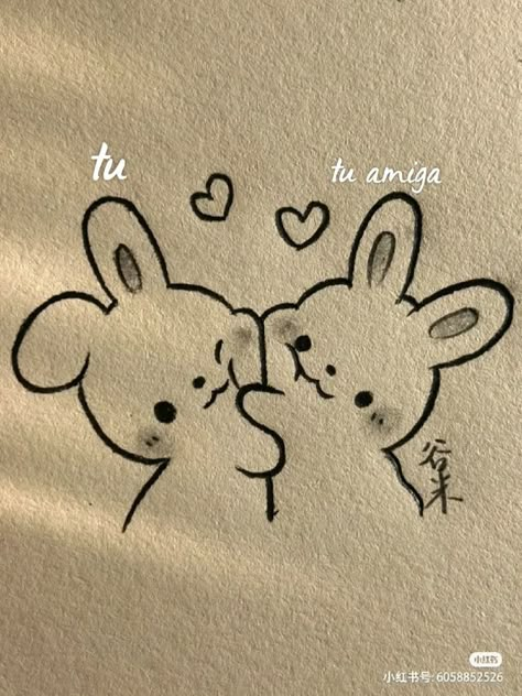 Bff Cute Drawings, Drawing Ideas Bff, Cute Friends Drawings, Dessin Cute Aesthetic, I Love You Bff, 3 Bff Drawings, Cute Drawings For Best Friends, Drawing For Bff, Drawing Of Two Best Friends