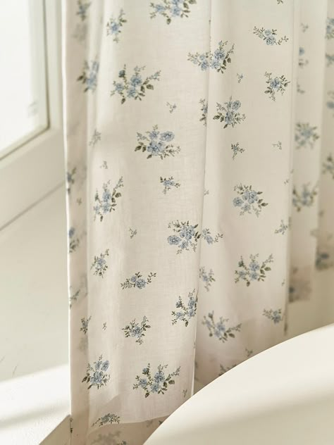 Composition : Cotton 100%Color : Blure FlowerCountry of Origin : KOREA Floral Print Shower Curtain, French Provincial Curtains, Traditional Whimsical Decor, Purple Floral Curtains, Farm Style Curtains, Curtain Ideas Small Windows, Cottage Style Curtains Living Room, Floral Nursery Curtains, Floral Cafe Curtains