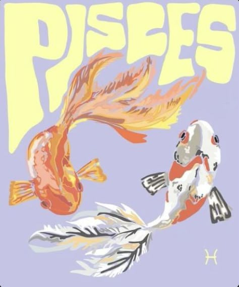 Pisces Aesthetic Art, Pisces Aura, Pisces Zodiac Art, Pisces Poster, The Water Signs, Zodia Pești, Pisces Art, Pisces Aesthetic, Collage Mural