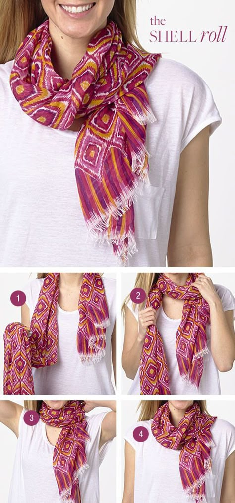 Cómo colocarlo. Tying Scarves, Scarf Wearing Styles, Ways To Tie Scarves, Tie Scarves, Tie A Scarf, Scarf Knots, Mode Tips, Scarf Ideas, Ways To Wear A Scarf