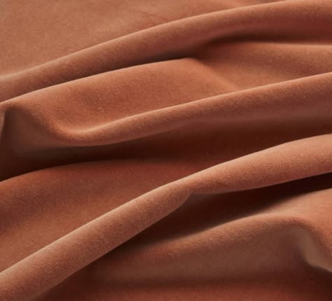 'House Velvet' (terracotta), cotton, £35, from The Hackney Draper. A soft, crease-resistant velvet in a rich terracotta colour, suitable for curtains, cushions and upholstery. [button url="https://www.thehackneydraper.co.uk/collections/fabrics/products/terracotta-house-velvet"]Shop now[/button] Terracotta House, Airy Room, Final Fantasy Ix, Outdoor Tablecloth, Linen Lights, Long Curtains, Cheap Fabric, Beautiful Curtains, Orange Fabric