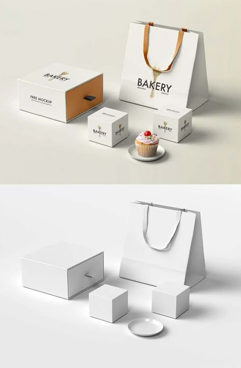 Bakery Logo Mockup, Bakery Design Ideas Graphics, Cake Packaging Ideas Design, Package Mockup Free, Mock Ups Design, Graphic Design Mockup Ideas, Mock Up Design Ideas, Bakery Branding Packaging, Cake Box Packaging Design