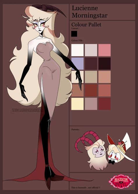 Lucilith fankid / hazbin oc Hazbin Oc, Character Design, Design