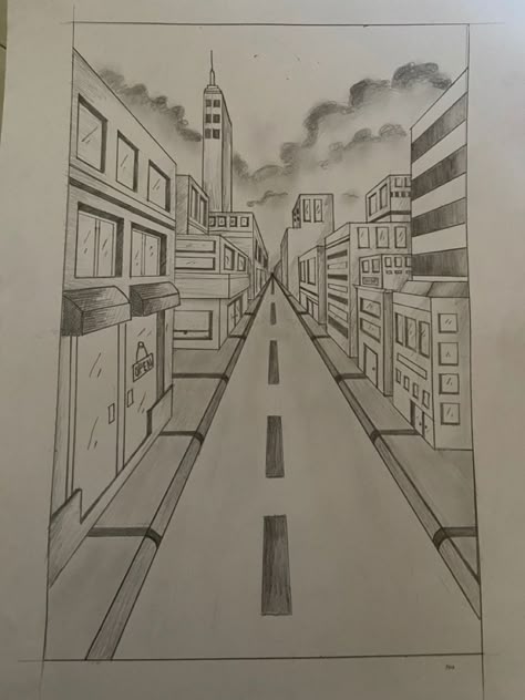 One And Two Point Perspective Drawings, Buildings One Point Perspective, City Point Perspective, One Point Drawing Perspective, One Point City Perspective Drawing, 1 Point Perspective Sketch, One Point Perspective Building Drawing, Perspective Art City, 1 Point Perspective Drawing Architecture